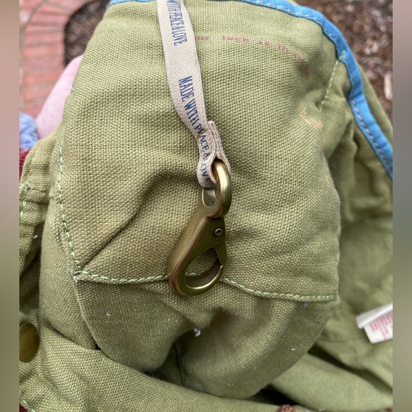 Cotton & leather LUCKY BRAND bag! Cute floral stitching! Unique colors- FUN/ EUC - Picture 6 of 16